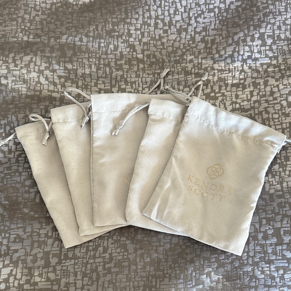 Kendra Scott Gold Logo gift pouches set of (5)